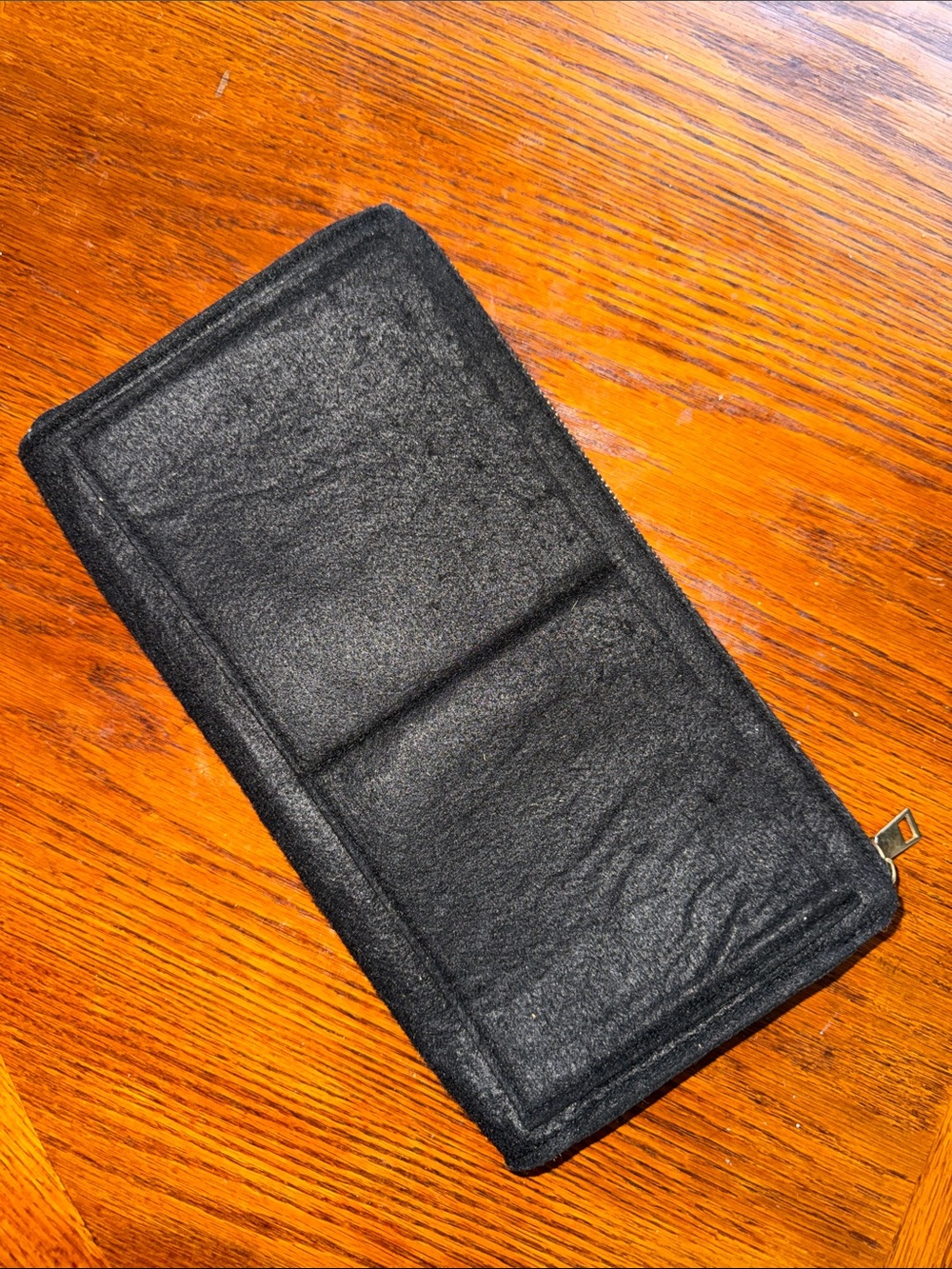 Purse Organizer Felt Insert with Zipped Closure, Velcro Sides and Pockets 11x6